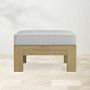 Larnaca Outdoor Ottoman Cushion, Perennials Performance Basketweave, Light Gray