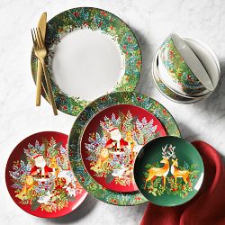 Christmas Forest Salad Plates, Set of 4