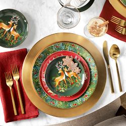 Christmas Forest Salad Plates, Set of 4