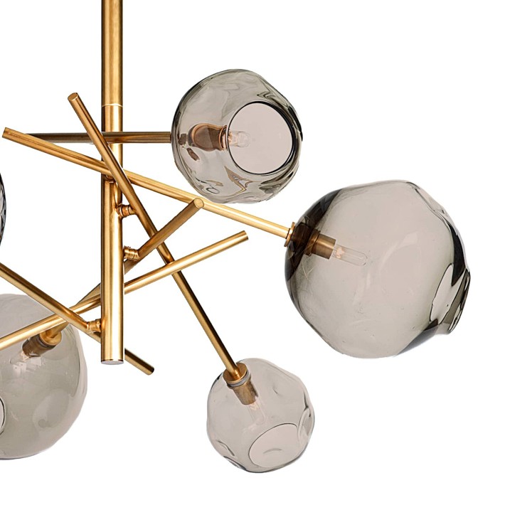 Molten Chandelier - Unique Glass & Brass Lighting