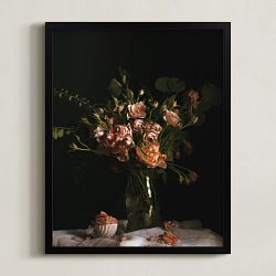 Minted Moody Floral Still Life Katie Buckman, Rich Black Wood Frame, Full Bleed, 11x14