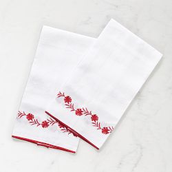 Matouk Schumacher Daphne Towels, Set of 2, Red