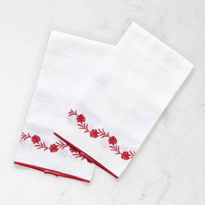 Matouk Schumacher Daphne Towels, Set of 2, Red