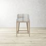 Saratoga Dining Curved Back Counter Stool, Standard, Performance Double Stripe, Mist, Heritage Grey