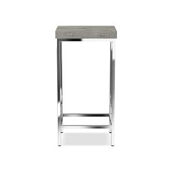Faux Shagreen Accent Table, Charcoal Grey (12&quot;)