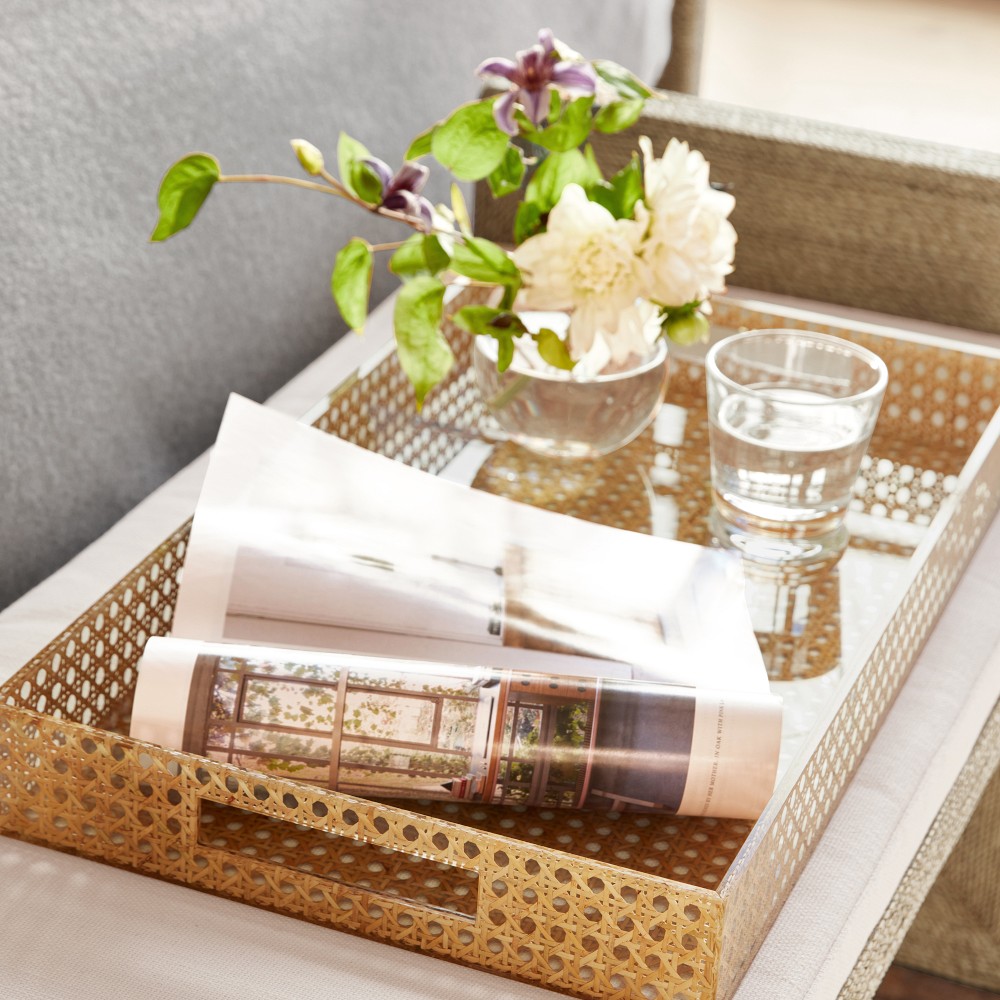 Rattan and Acrylic Tray