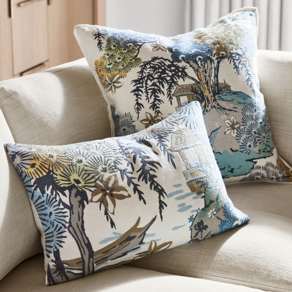 Scalamandr&#233; x Williams Sonoma Home Sea Of Trees Embroidered Pillow Cover