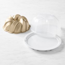 Nordic Ware Braided Cast Bundt &amp; Cake Keeper Set