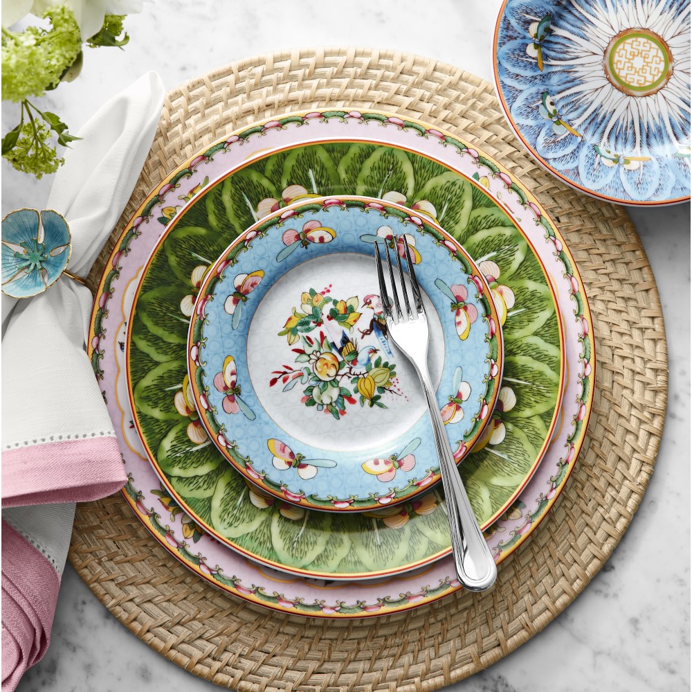 Famille Rose Dinner Plates - green