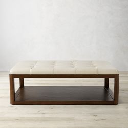 Porte Grid Tufted Rectangular Ottoman (48&quot;-55&quot;)