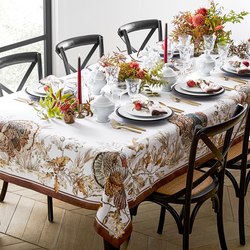 Plymouth Turkey Tablecloth, 70" X 108"
