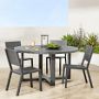Larnaca Outdoor Slate Grey Metal Round Dining Table (60&quot;)