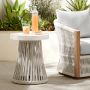 Pasadena Outdoor Fiberstone and Rope Side Table (18&quot;)