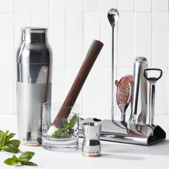 Williams Sonoma Bar Tool Set with Stand & Cocktail Shaker