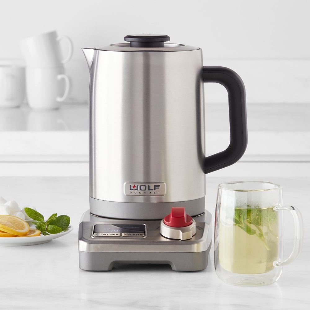 Wolf Gourmet True Temperature Electric Kettle, Red Knob