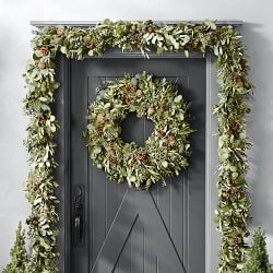 Jeff Leatham x Williams Sonoma Sonoma Winter Classic Live Wreath &amp; Garland