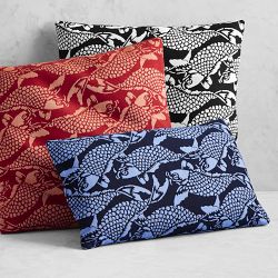 Koi Fish Jacquard Outdoor Pillow Cover