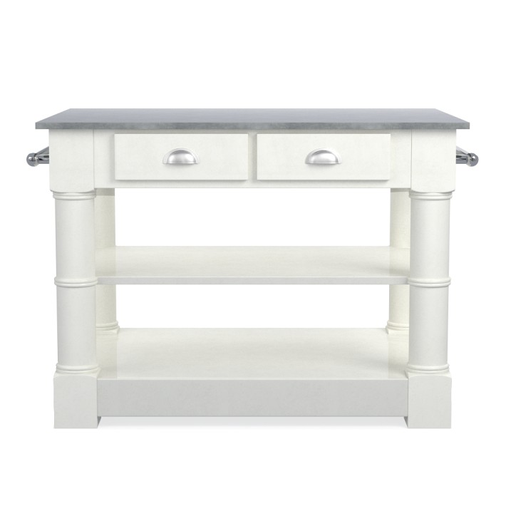 Barrelson Single Kitchen Island with Italian Basalt Top (49&quot;)