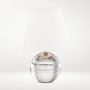 Ridged Crystal Table Lamp, Nickel