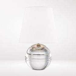 Ridged Crystal Table Lamp, Nickel