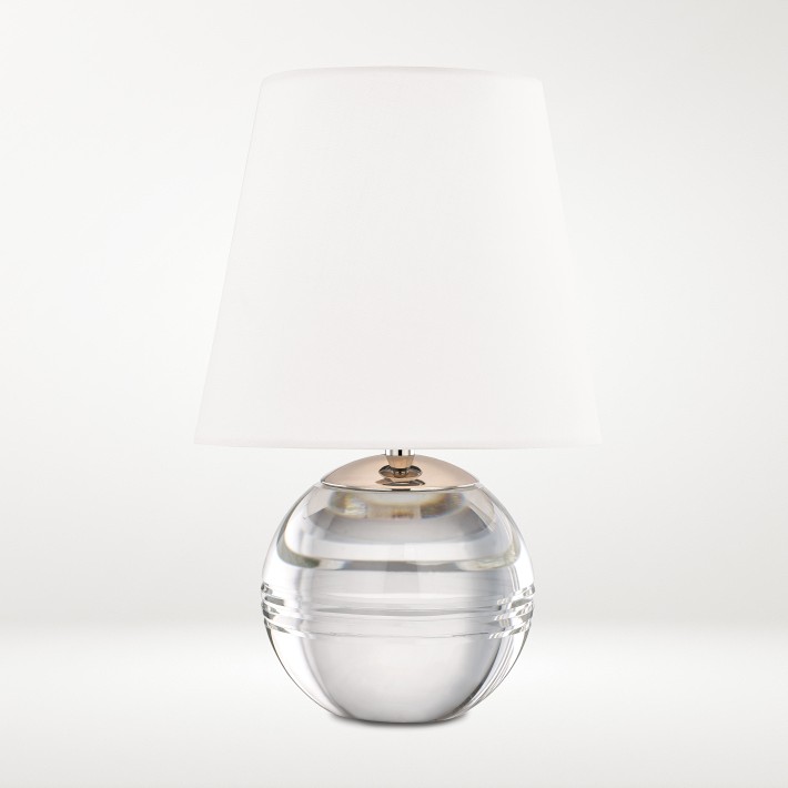 Ridged Crystal Table Lamp, Nickel