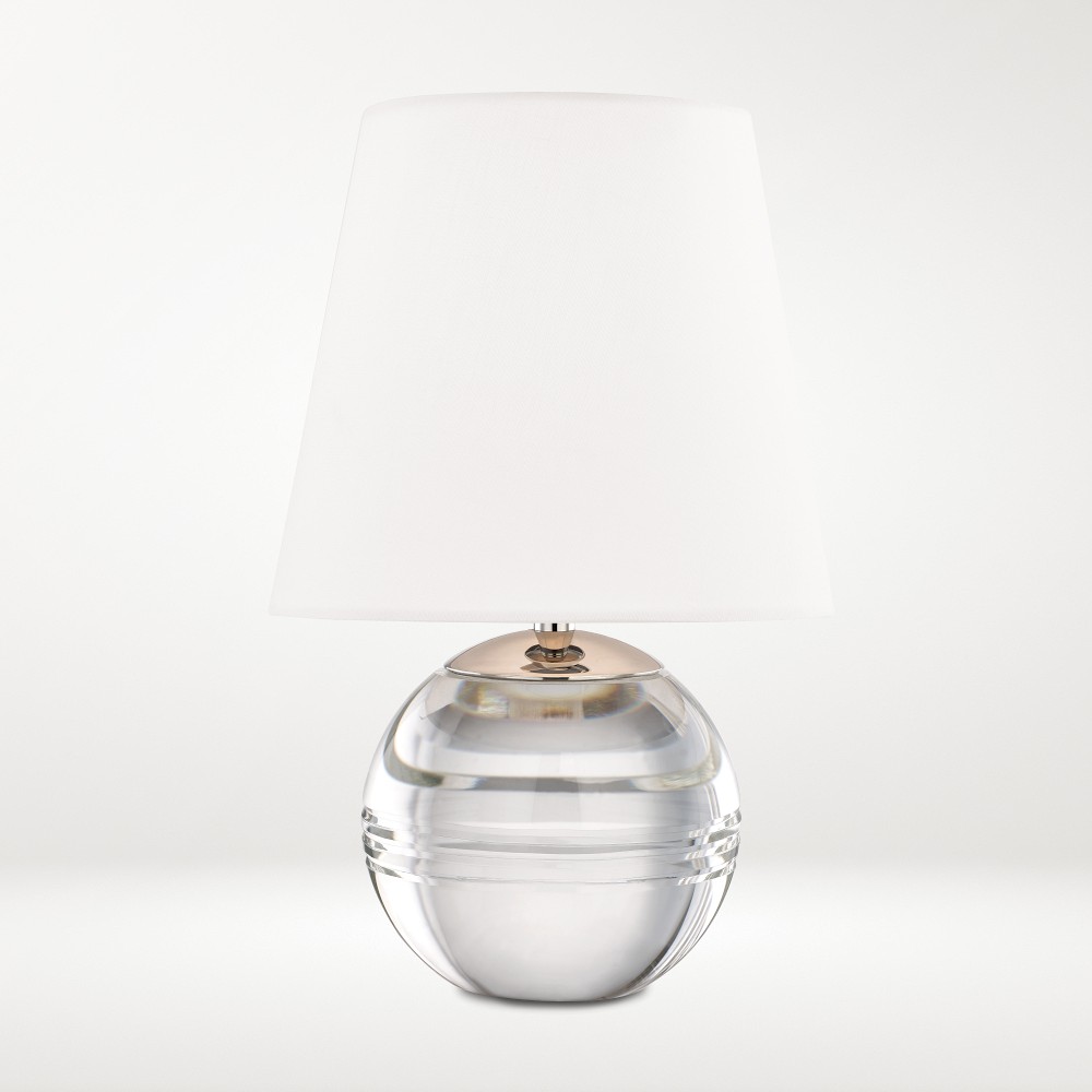 Ridged Crystal Table Lamp, Nickel