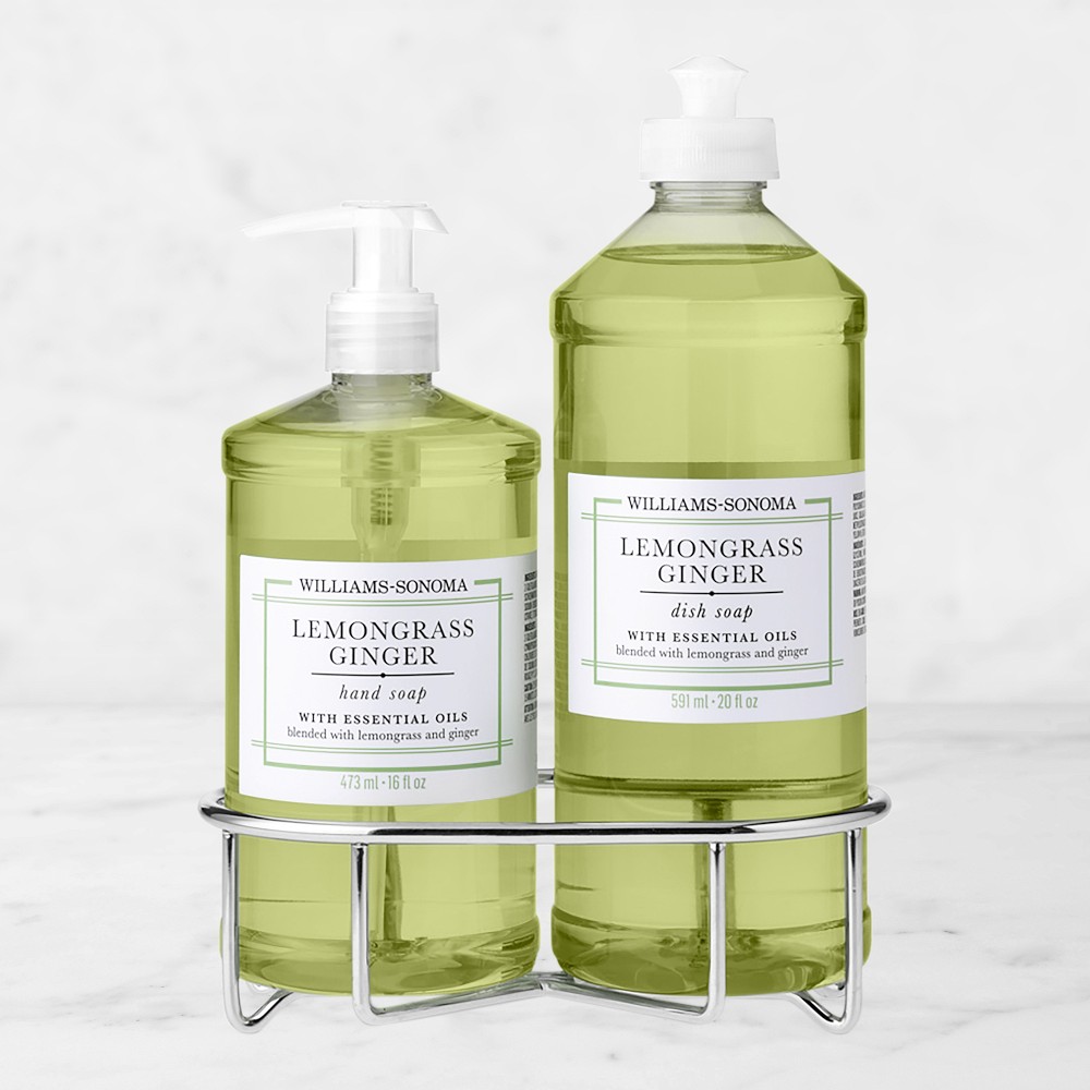 Williams Sonoma Lemongrass Ginger Hand Soap & Dish Soap 3-Piece Kitchen Set, Stainless-Steel