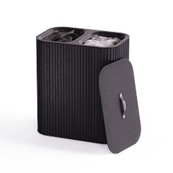 Joseph Joseph Tota Luxe 90-liter Bamboo Laundry Separation Basket, Carbon Black