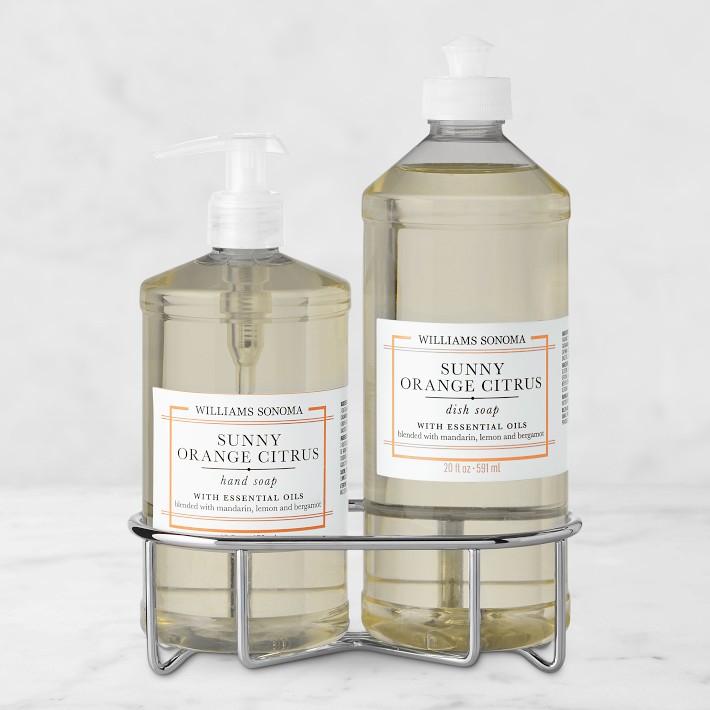 Williams Sonoma Sunny Orange Citrus Hand Soap & Dish Soap 3-Piece Kitchen Set, Stainless-Steel