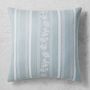 AERIN Carsey Outdoor Jacquard Pillow, 22" X 22", Blue