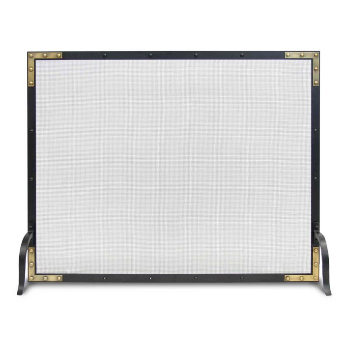 Refined Rivet Single Panel Fireplace Screen