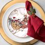 Cloisonn&#233; Holly Napkin Rings, Set of 4