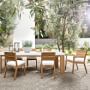 Larnaca Outdoor Teak Fiberstone Dining Table (96&quot;-108&quot;)