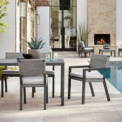 Larnaca Outdoor Slate Grey Metal Dining Table (94&quot;-108&quot;)