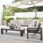 Larnaca Outdoor Slate Grey Metal Fiberstone Coffee Table (60&quot;)