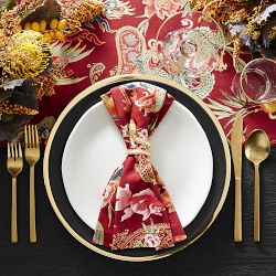 Apilco Reglisse Porcelain Dinner Plates, Set of 4