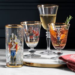Gold Rim Wine Glasses, Set of 4