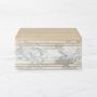 Arabescato Marble with Brass Inlay Bread Box