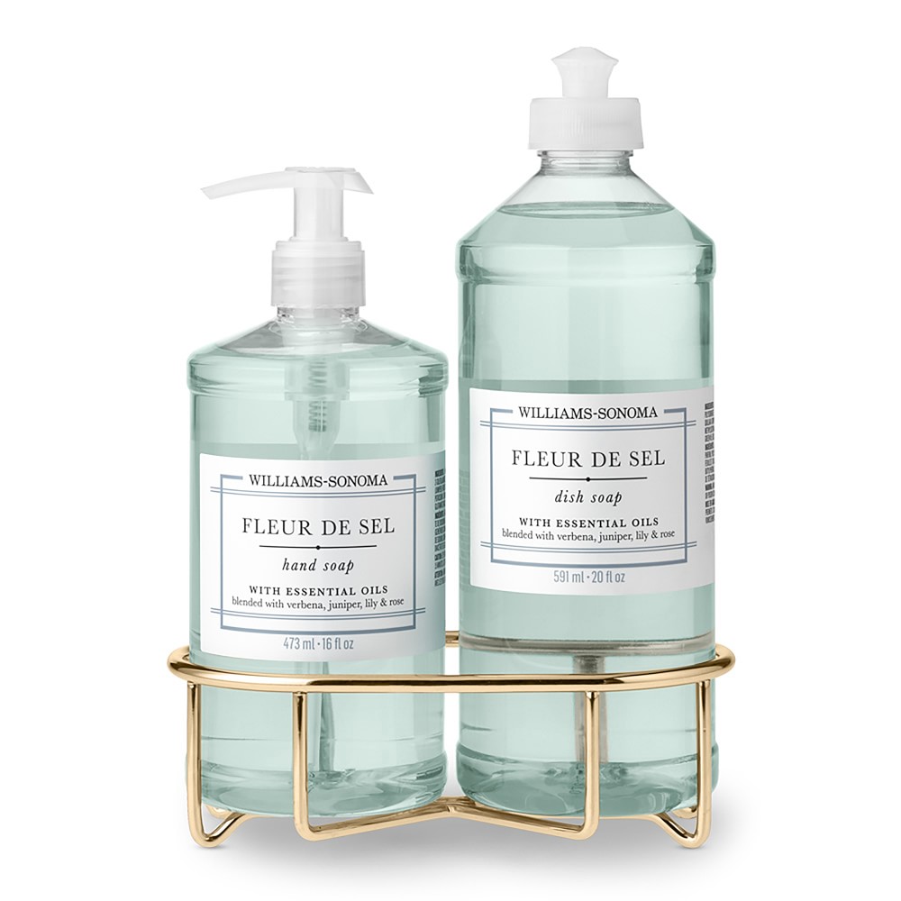 Williams Sonoma Fleur De Sel Hand Soap & Dish Soap 3-Piece Kitchen Set, Gold