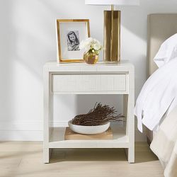 Faux Bone 1-Drawer Nightstand, Ivory (24&quot;)