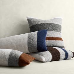 Italian Boiled Wool Stripe Pillow Cover