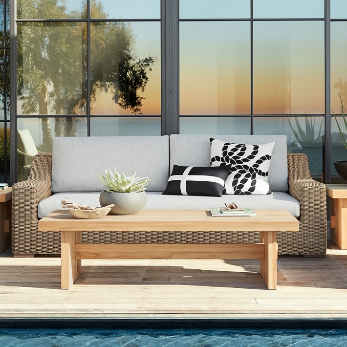 San Clemente Natural Teak Outdoor Rectangle Coffee Table (60&quot;)