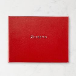 Guest Book with Red Bonded Leather