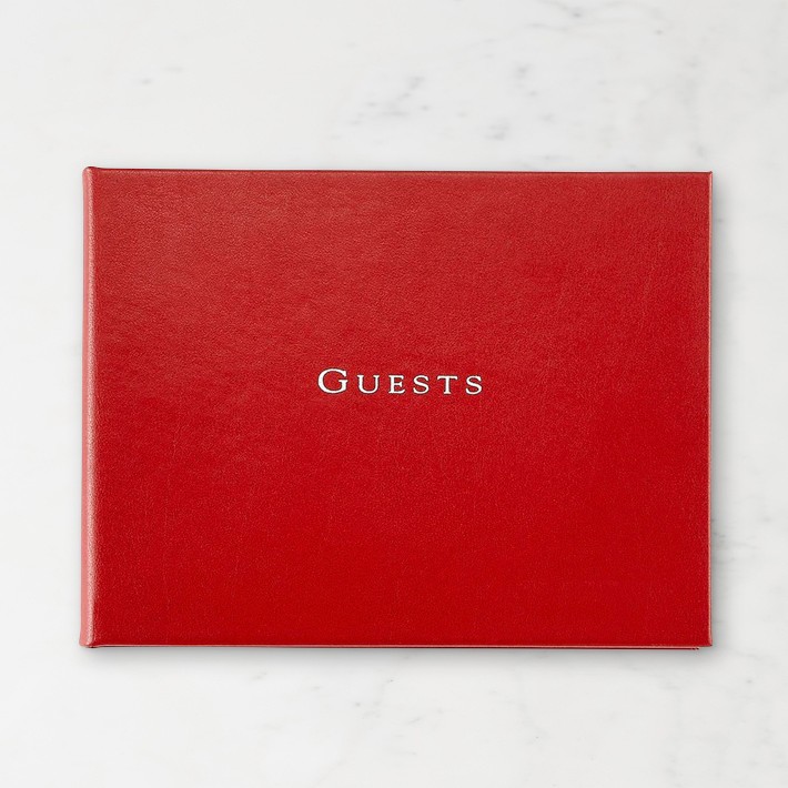 Guest Book with Red Bonded Leather