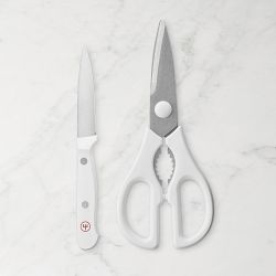 Wüsthof Gourmet White Paring Knife and Shear, Set of 2