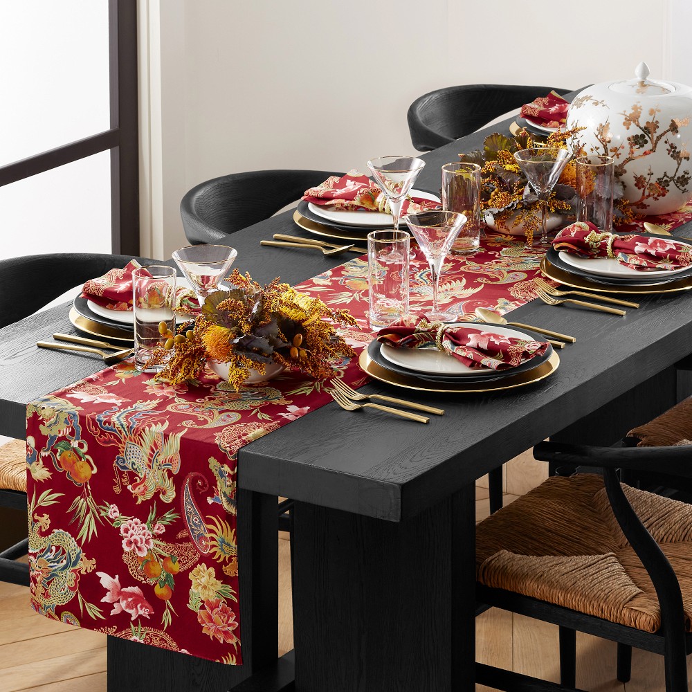 New Moon Table Runner, Red
