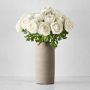 Jeff Leatham x Williams Sonoma Cylindrical White Ceramic Vase