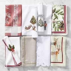 Gold Border Napkins, Set of 4