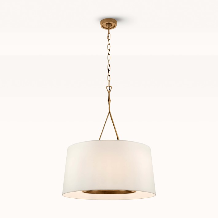 Sloan Large Hanging Shade Pendant, Gilded Iron