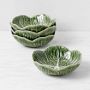 Bordallo Pinheiro Cabbage Cereal Bowls, 13 oz, Set of 4, Green